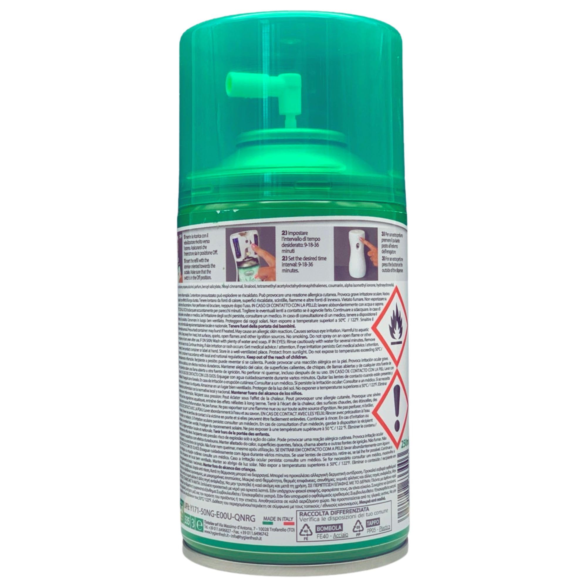 SET: Automatic Spray Sensual Sandalwood & Jasmine (Confezione Con Base+2 Batterie AA+1 Ricarica) + 3x Ricarica Deo Matic Spray Ambienti 250ml (MUSCHIO BIANCO, 1 Automatic Spray + 3 Deo Matic)