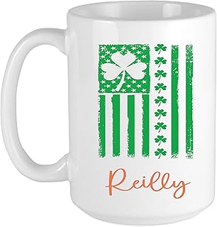 Shamrock Coffee mug, Funny Personalized Mug For Irish, Irish Heritage Coffee Cup, Gift For St. Patrick's Day, 11 Oz or 15 Oz Ceramic Mug (15 Oz)