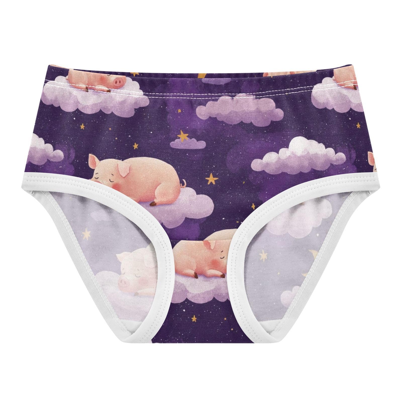 Wusikd Pigs Cloud Stars Girls Underwear Cotton Girls Briefs Soft Toddler Underwear 2T