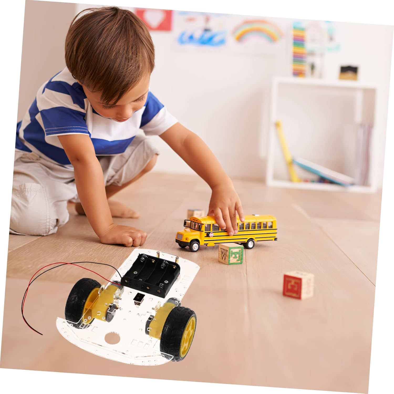 HANABASS Rc Robot Car Chassis Kit Encoder Motor Battery Box Smart Robot Car Chassis Kit for