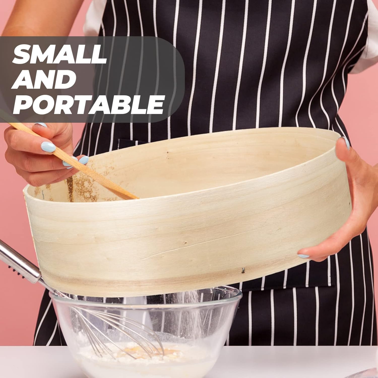 Pasta Strainer Flour Sifter Fine Mesh Wooden Round Sieve Strainers Oil Skimmer Colanders for Baking Straining Powdering Tea Coffee Powder Flour Strainer Sieve