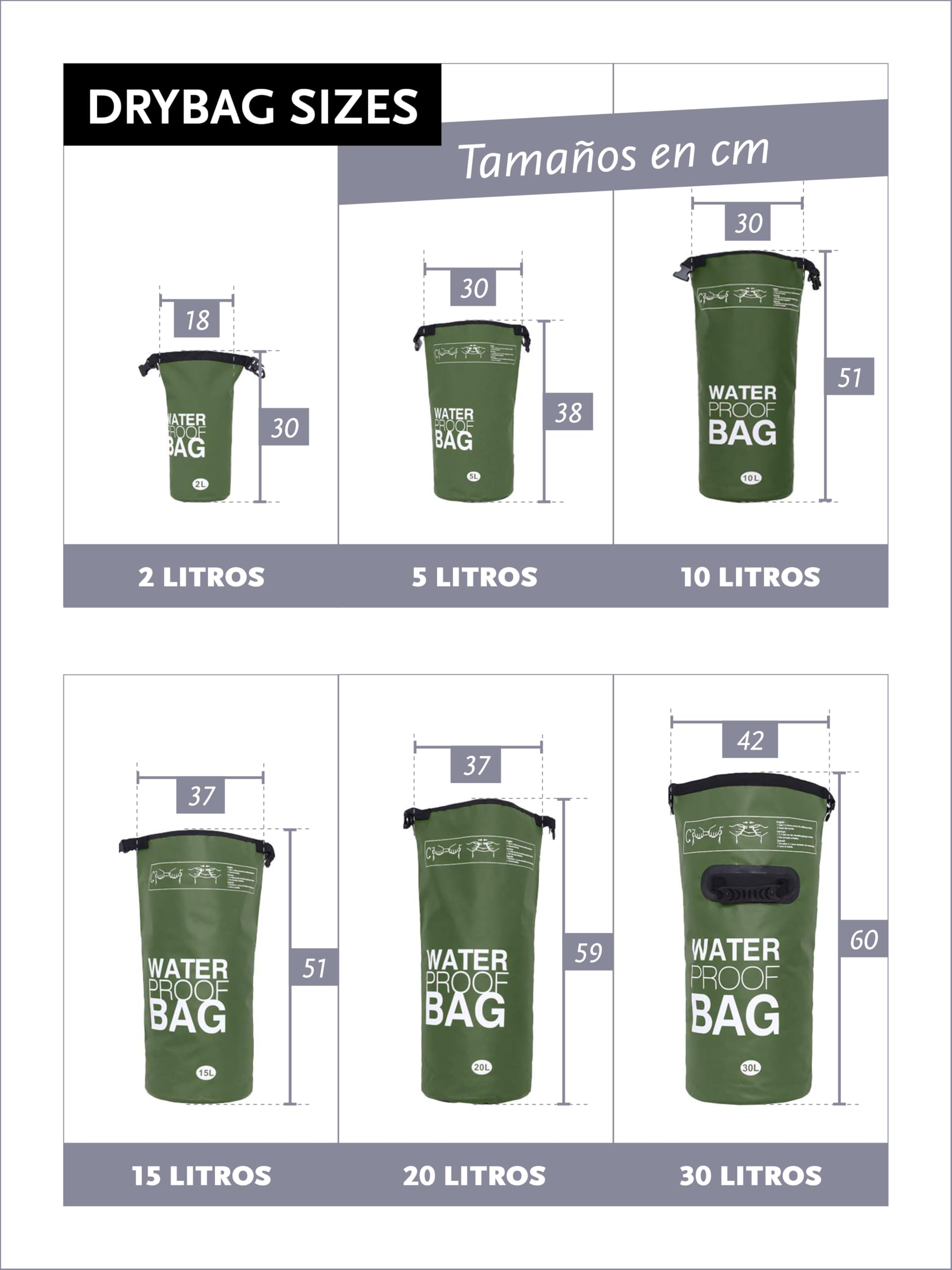 DonDon Dry Bag Bolsa Impermeable 2l, 5l, 10l, 15l, 20l, 30l con Bandolera — view 3