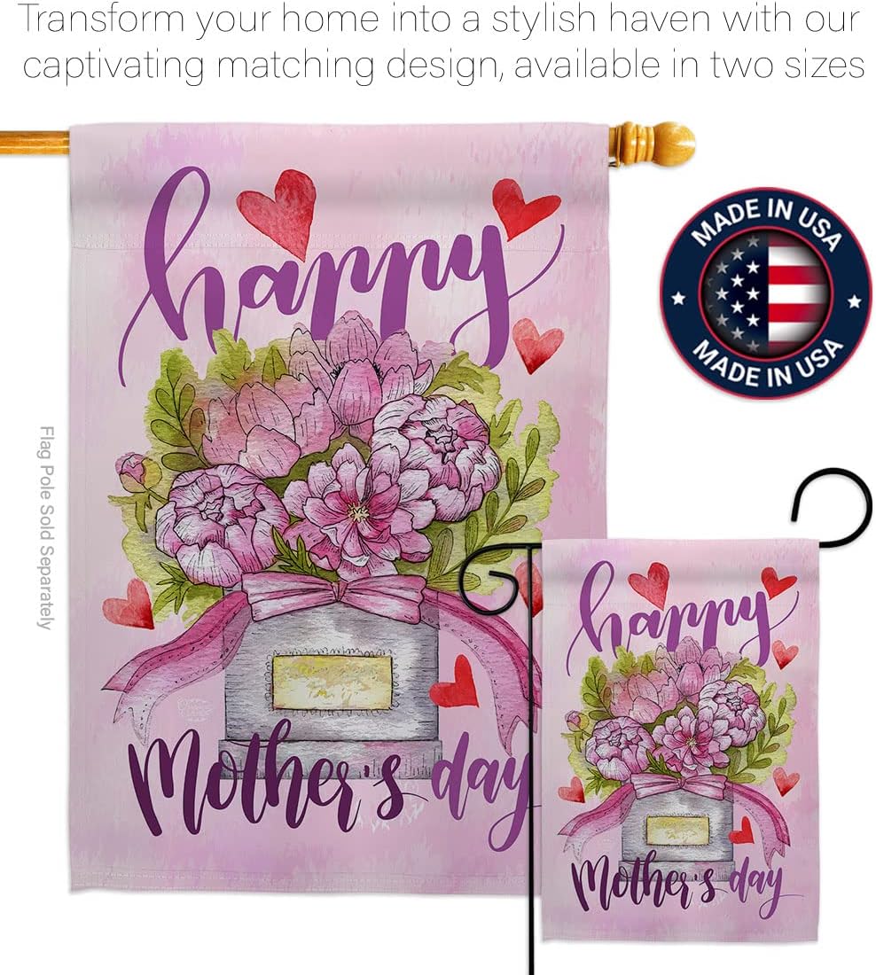Mommy Love You House Flag - Family Mother's Day Mom Mama Grandma Flowers Parent Sibling Relatives Grandparent - Decoration Banner Small Garden Yard Gift Double-Sided Made In USA 28 X 40