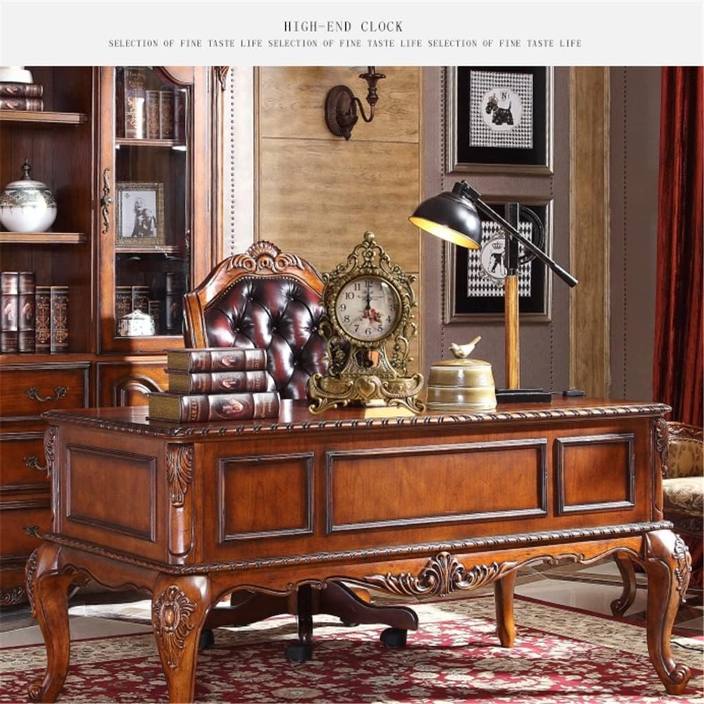 Copper Silent Table Clock European Antique Clocks Living Room Creative Clock Retro Table Clock All Copper Seat Clock