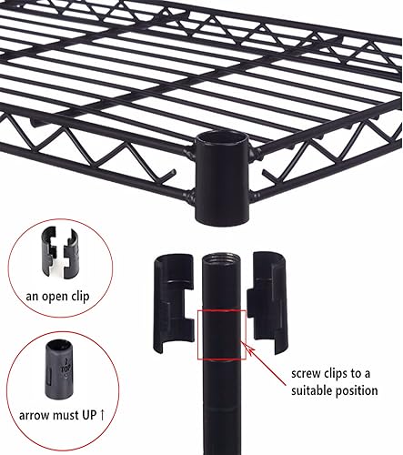 Miniatura 6 de S AFSTAR Estante de ropa resistente para ropa, estante de alambre, soporte de ropa de doble barra, estante de almacenamiento de metal, organizador