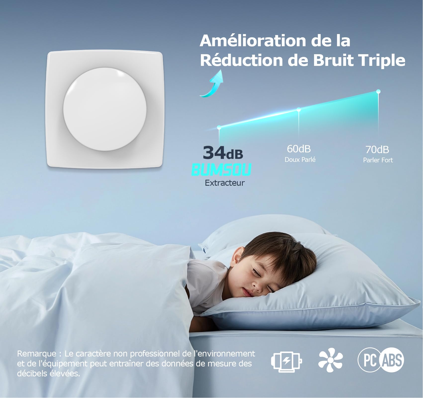 Extracteur d'Air 100mm Silencieux Puissante Ventilation, 130m³/h Ventilateur Amélioré Économe en Énergie, VMC Salle de Bain IPX4 Étanche, Idéal Aerateur dAir pour Salle de Bain, WC, Garage