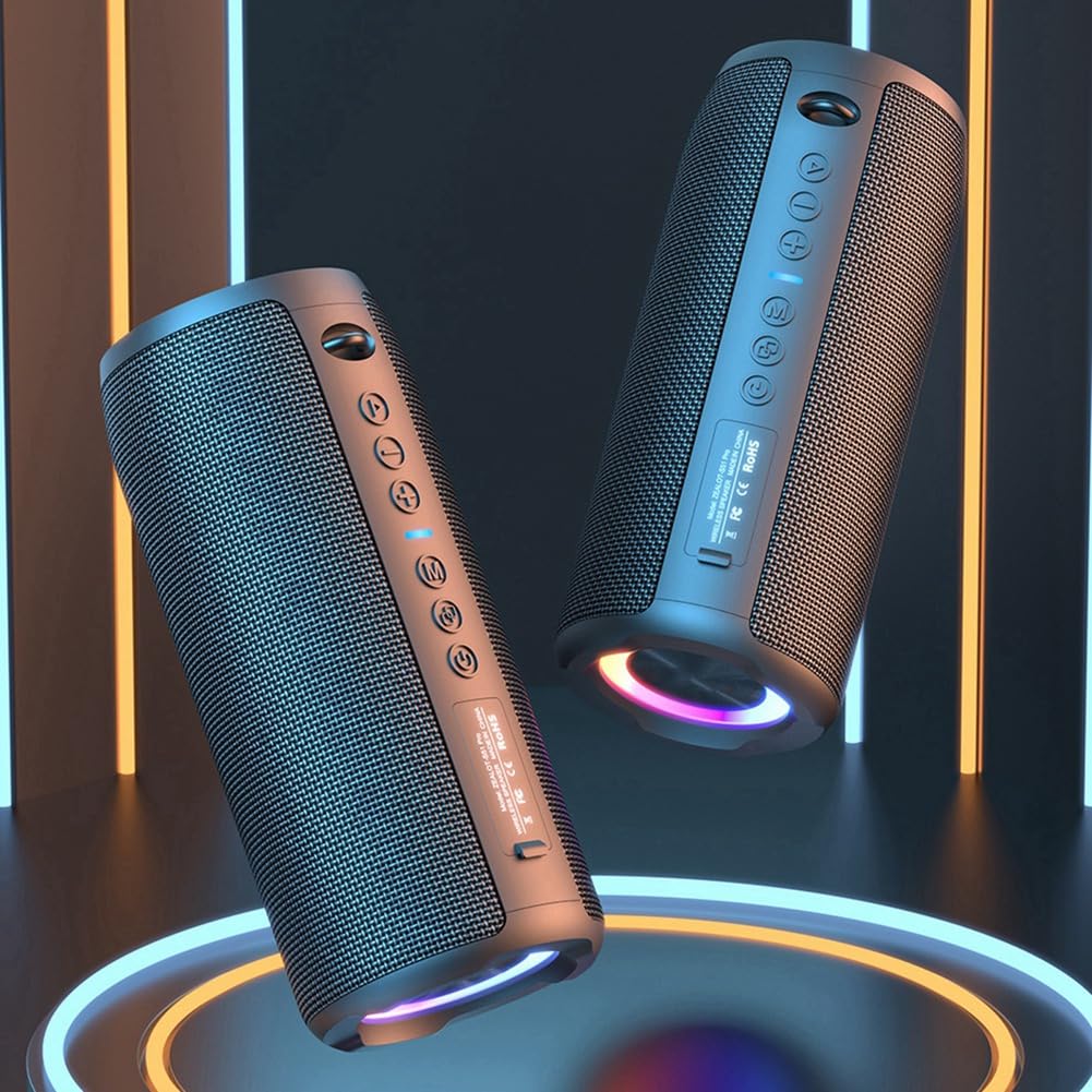 Enceinte Bluetooth S51 Pro 40W Enceinte Extérieure avec Lumières Colorées Éblouissantes, Étanche, Batterie Longue Durée, Son Subwoofer