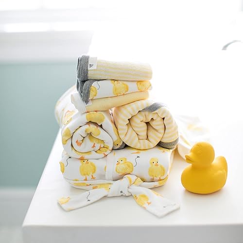 Miniatura 2 de Burt's Bees Baby Paquete de baño toalla con capucha, toallas y bata, 100% algodón orgánico