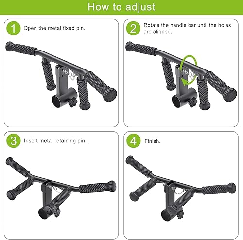 Miniatura 5 de SELEWARE Accesorio de Mango Landmine Barra en V y Barra en T para Barra de Pesas de 2", Mango Landmine Sólido de Múltiples Agarres Accesorio de Remo