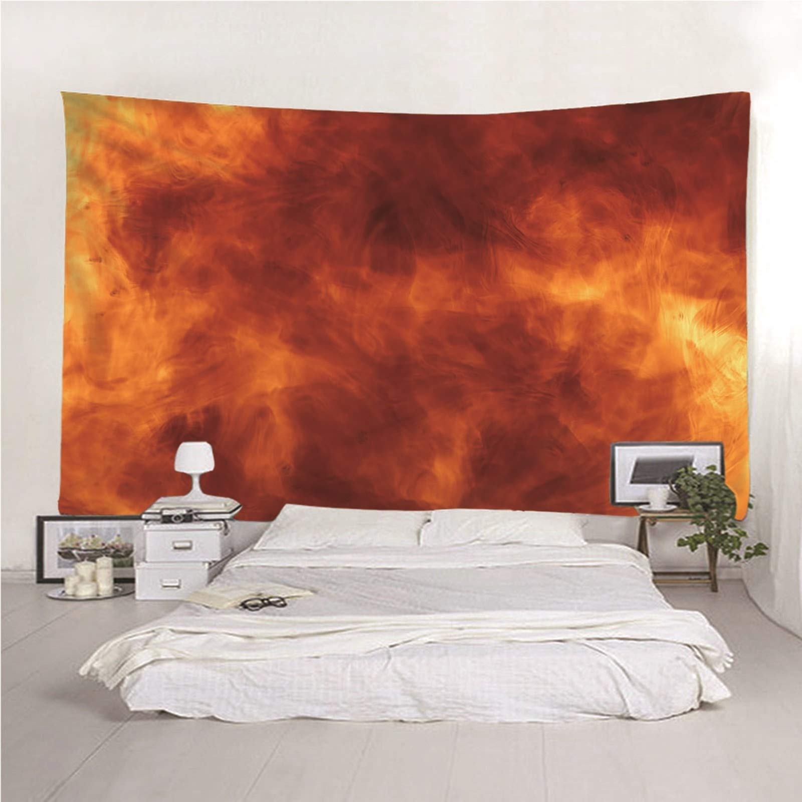 Aeici Tapiz Tela Muro Playa, Tela Pared Decorativa Fuego Tapiz Pared para Colgar Pared(240X220Cm)