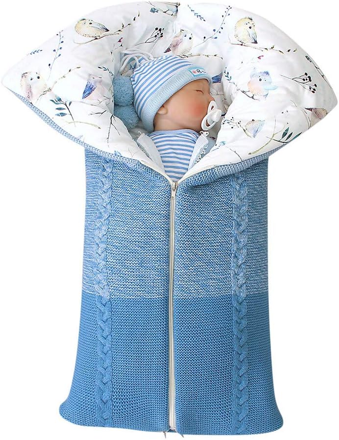 OverDose Boutique Wrap Bag Baby Hooded Swaddle Winter Sleeping Cartoon Warm Knitt Stroller Baby Care Baby Blanket Pack (Blue, One Size) OverDose Boutique Wrap Bag Baby Hooded Swaddle Winter Sleeping Cartoon Warm Knitt Stroller Baby Care Baby Blanket Pack (Blue, One Size)
