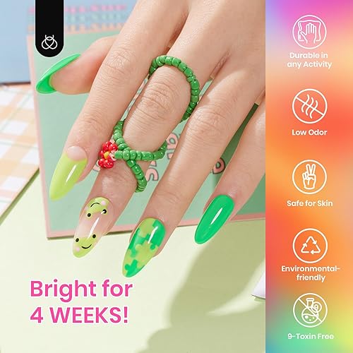 Miniatura 6 de Beetles Gel Polish Juego de 6 delineadores de gel de arte de uñas populares colores naranja neón rosa intenso pintura de gel para uñas remolinadas