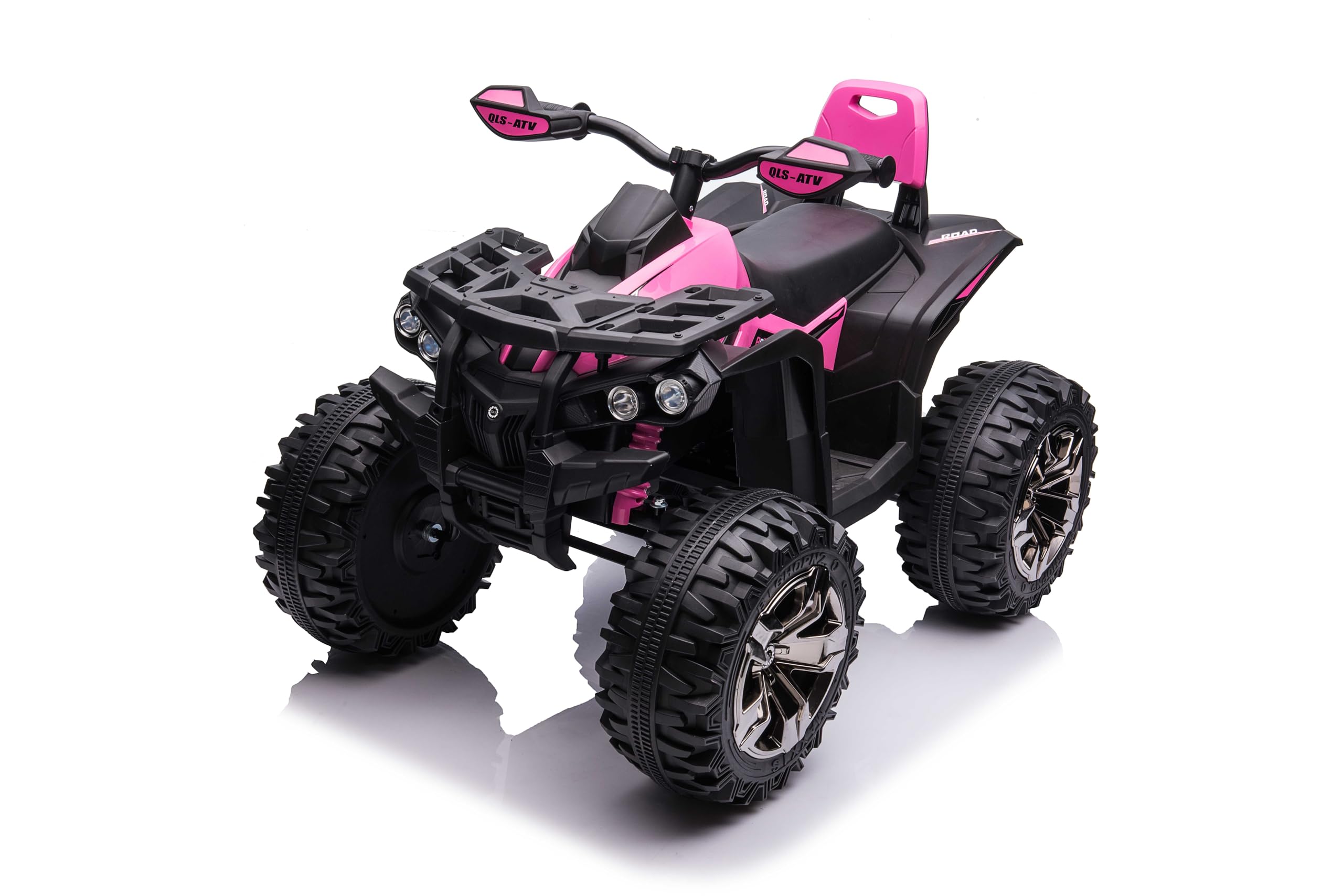 TOYSCAR Super Quad Elettrico per Bambini 12V ATV off-Road 4 x 4 Motori 12v Full Optional Batteria Potenziata 14AH Sospensioni (Rosa)
