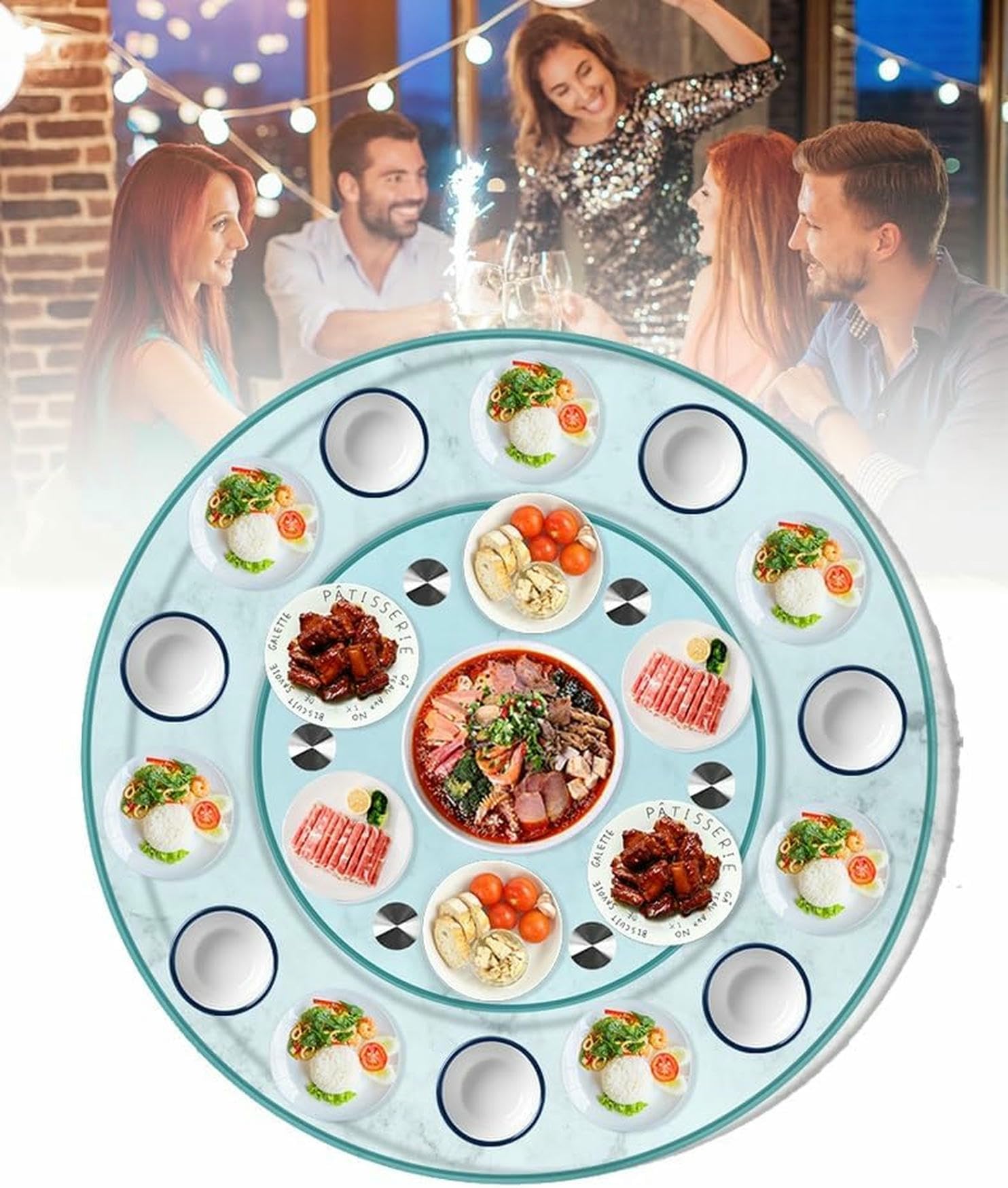 Plateau tournant en verre Susan anti-encombrement de table