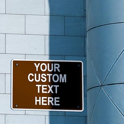 Miniatura 20 de Cartel de aluminio resistente a la intemperie de varios tamaños, personalizable con texto en inglés Regulación de Tráfico Negro/Blanco