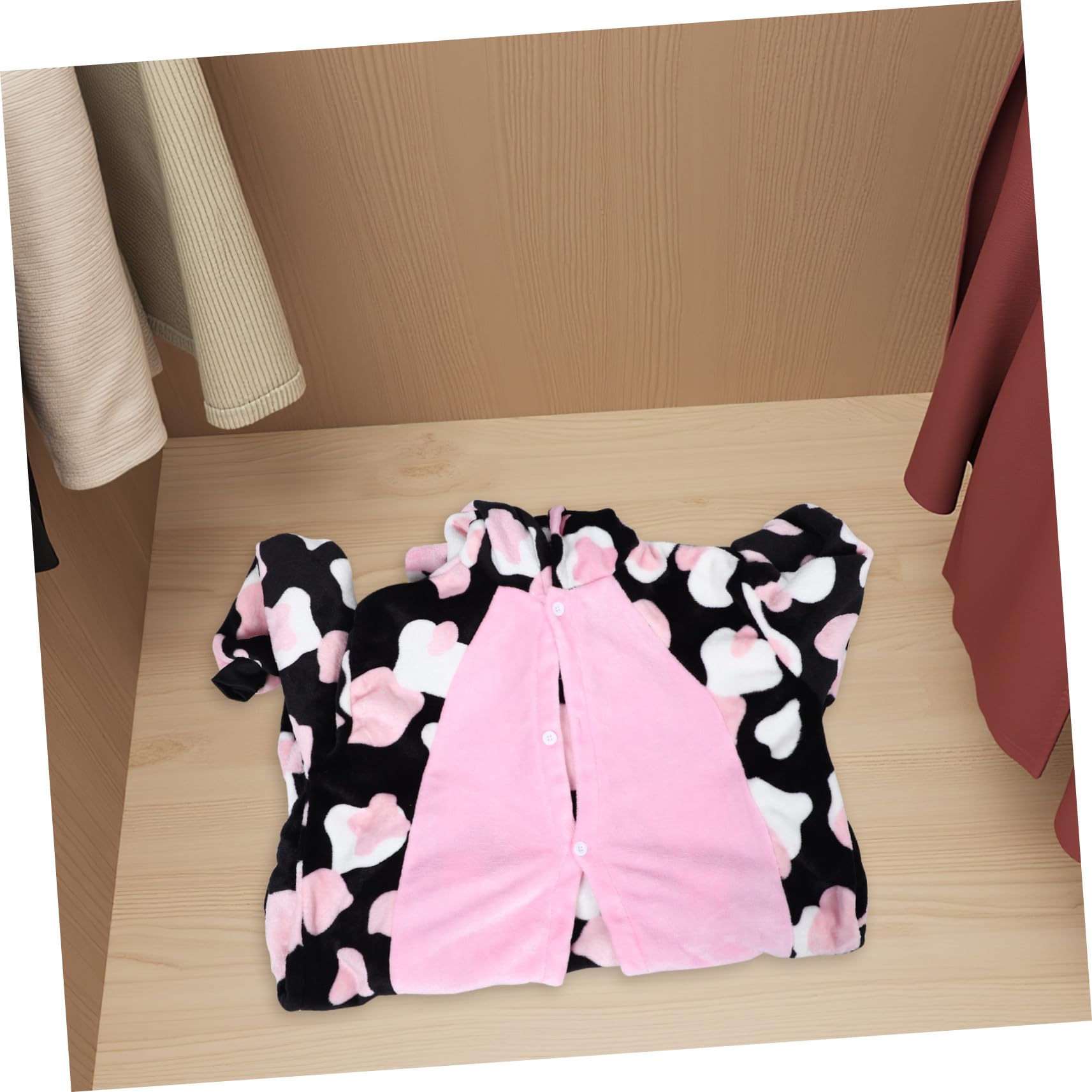 VALICLUD Pigiama Onesie Unisex in Spessa con Floreali Rosa Costume per Adulti per Halloween Natale e Feste XL