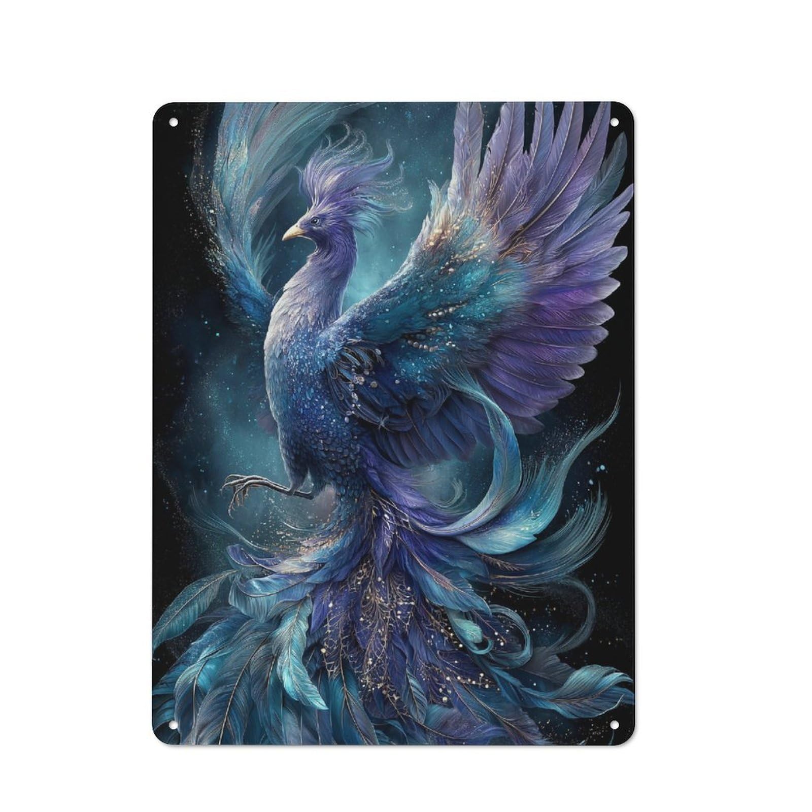Junmoney Celestial Phoenix Elegance Retro Metal Sign 40X30cm Featuring For Bar Or Restaurant, For Bar Decor Enthusiasts
