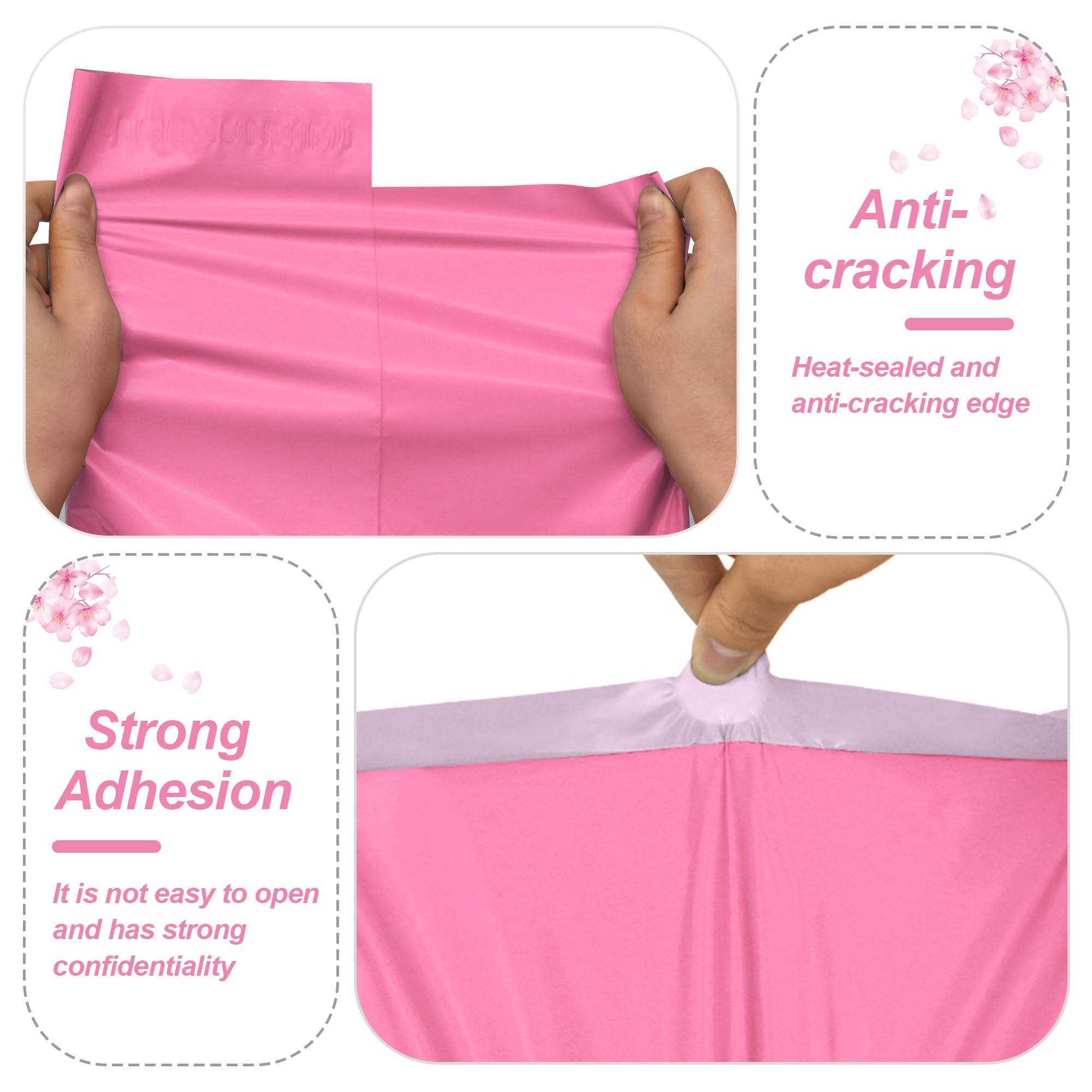 JinRuiKJ Thank You Poly Mailer 48 x 61 cm 50 pezzi, sacchetti di spedizione rosa con autoadesivo, impermeabili e antistrappo, sacchetti di imballaggio chic per piccole imprese, sfusi