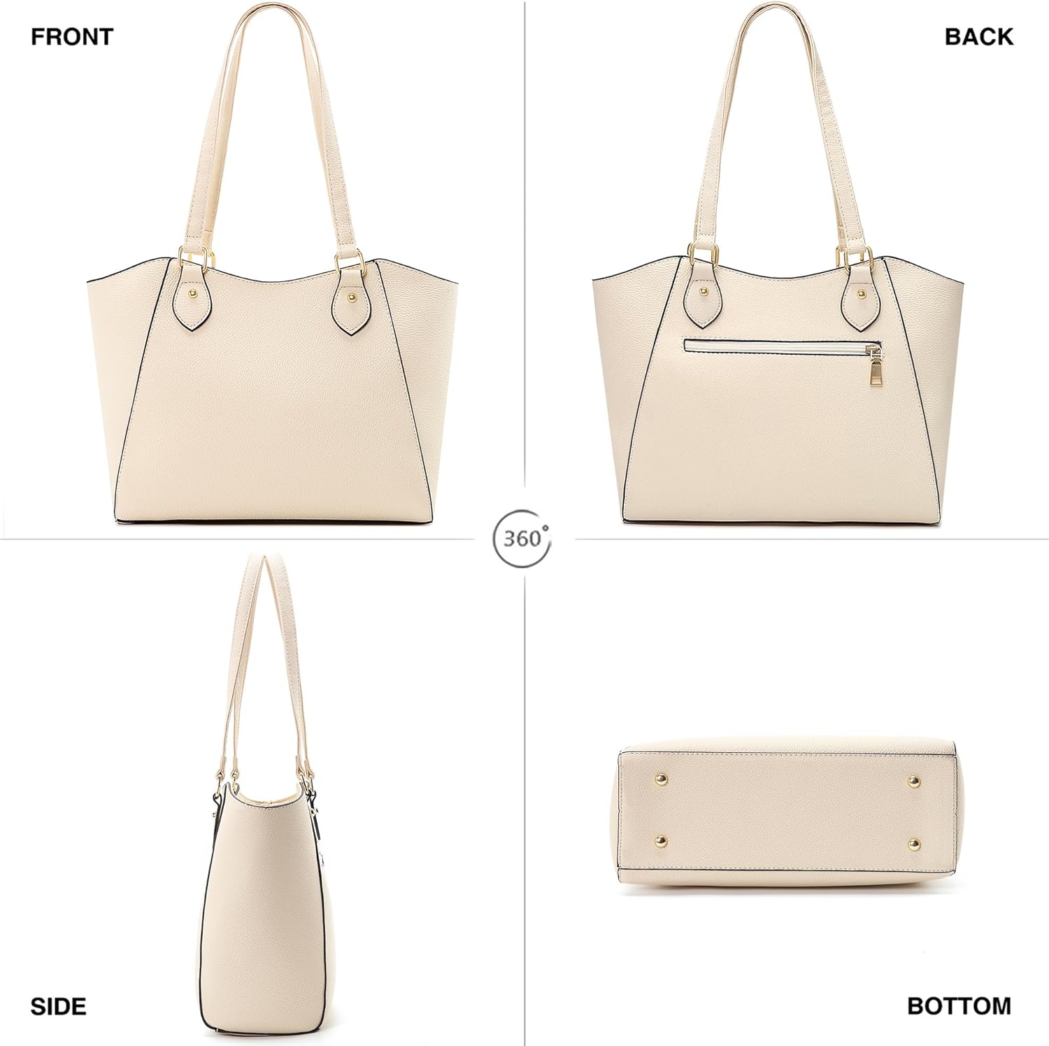 CHICAROUSAL Tote Bag for Women Large Handbags and Purses for Women PU Leather Womens Shoulder Bags - Image 4