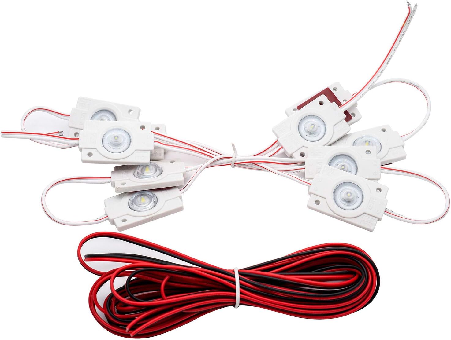 Riloer Módulos LED, Luz Interior de Coche de 12 V, Lámpara de Lectura para Furgoneta, Barco, Caravana con 10 Luces LED, Longitud 164 cm, Superbrillante