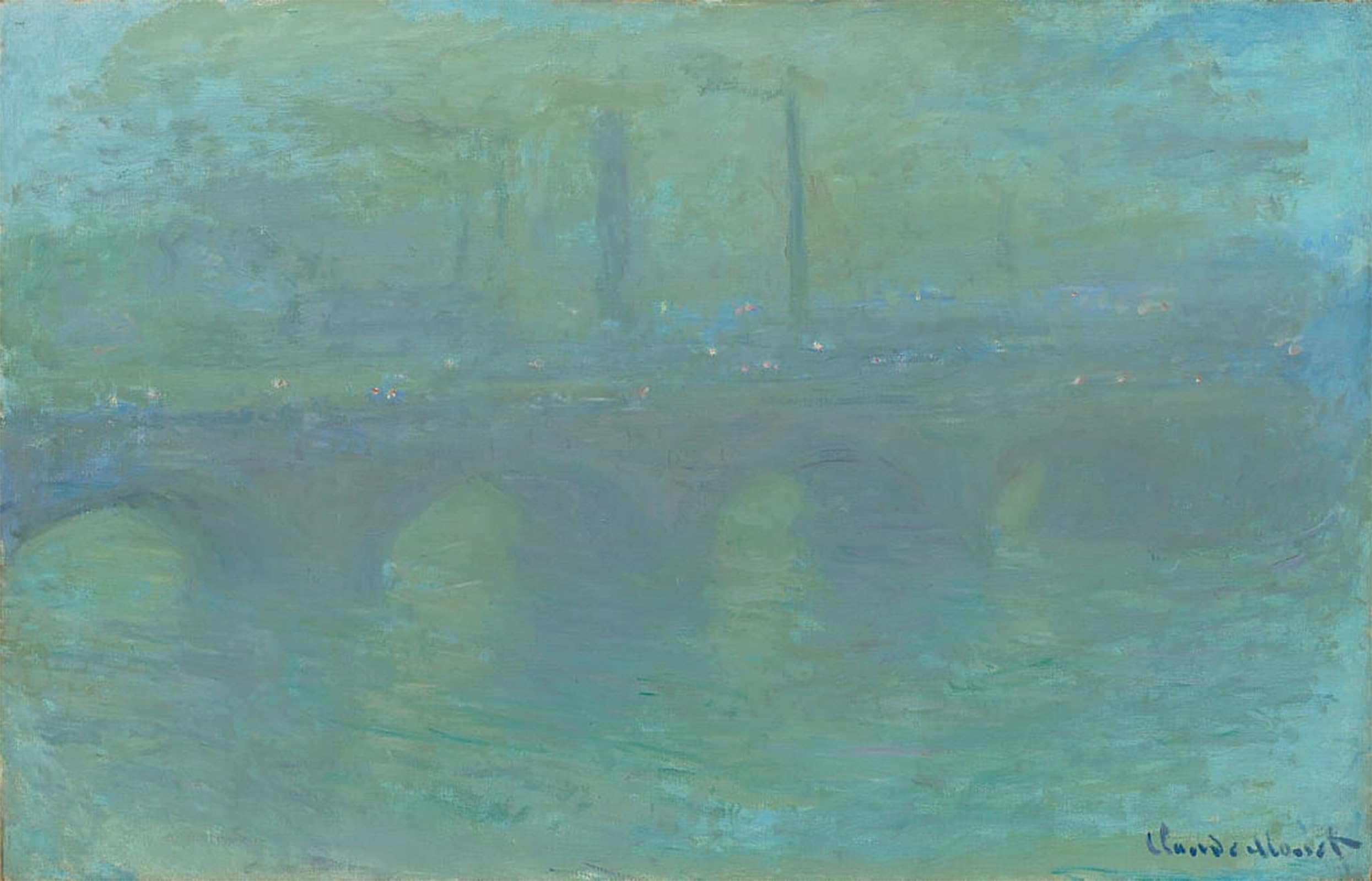 ARTXLXXBN Famous Prints Artwork Pictures Poster Painting Art Waterloo Bridge London At Dusk by Claude Monet Artwork Landscape Pictures for Home Decor 60x90cm