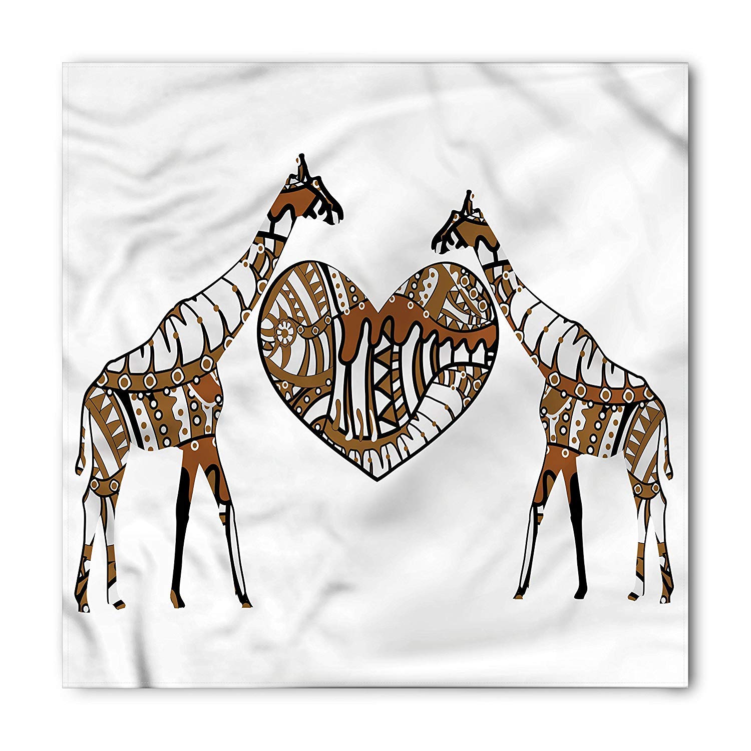 African Square Scarf, Soul Mate Heart Love,Bandana Head and Neck Tie Neckerchief Headdress Silk-Like 100% Polyester