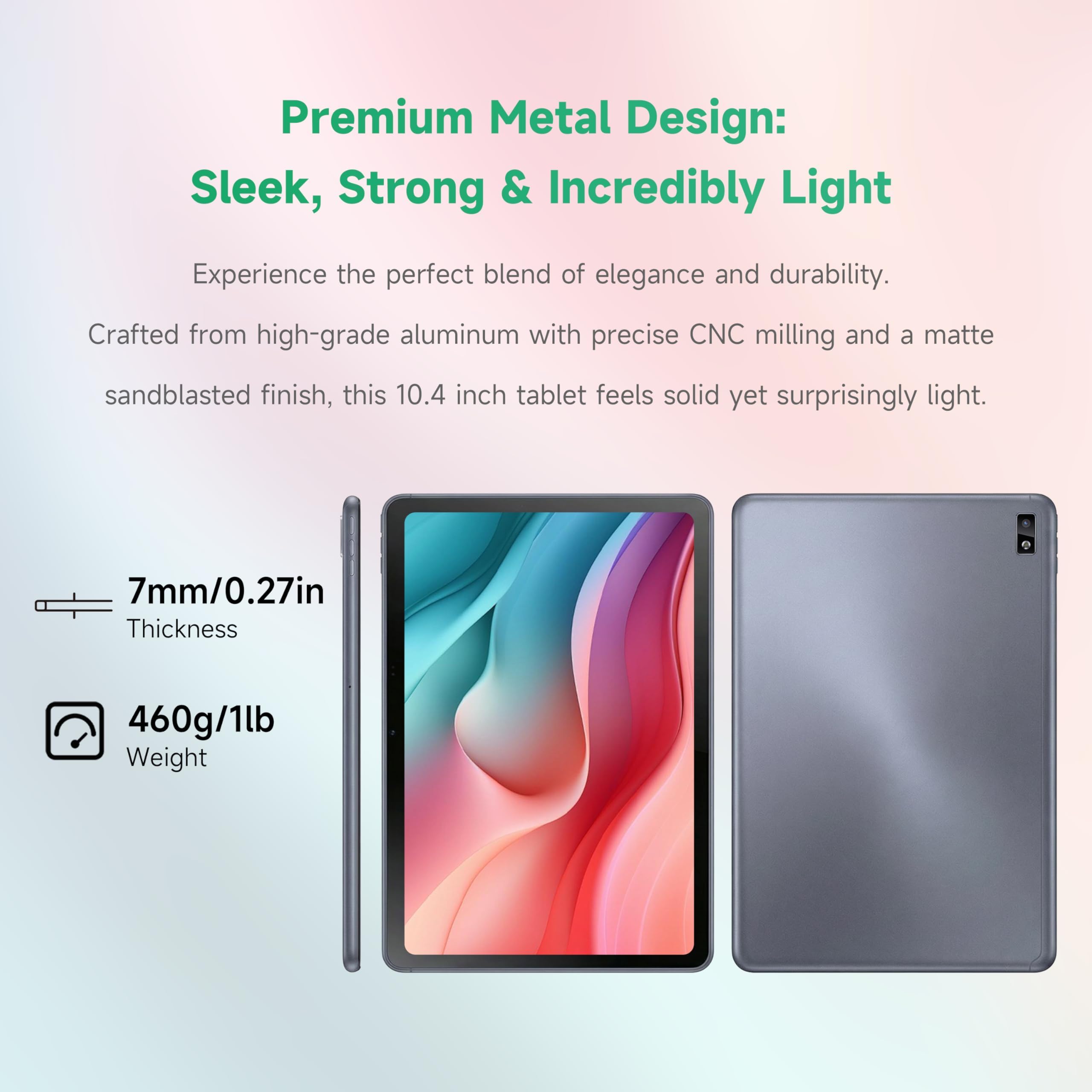 LincPlus T3 Tablet 10,4 cali, Tablety z Systemem Android, Ekran 2K, MediaTek Helio G99, 6 GB RAM + 128 GB Pamięci Wewnętrznej + Możliwość Rozszerzenia, Podwójny Aparat 8+13 MP, Bateria 7000 mAh, GPS