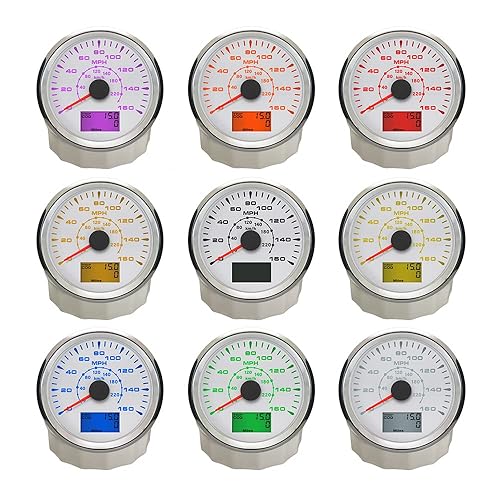 Miniatura 3 de ELING Universal Car Motorcycel GPS Velocímetro Kit 160MPH 220KMH Medidor de viaje Odómetro para Auto Reemplazo 3.346 in 9-32V