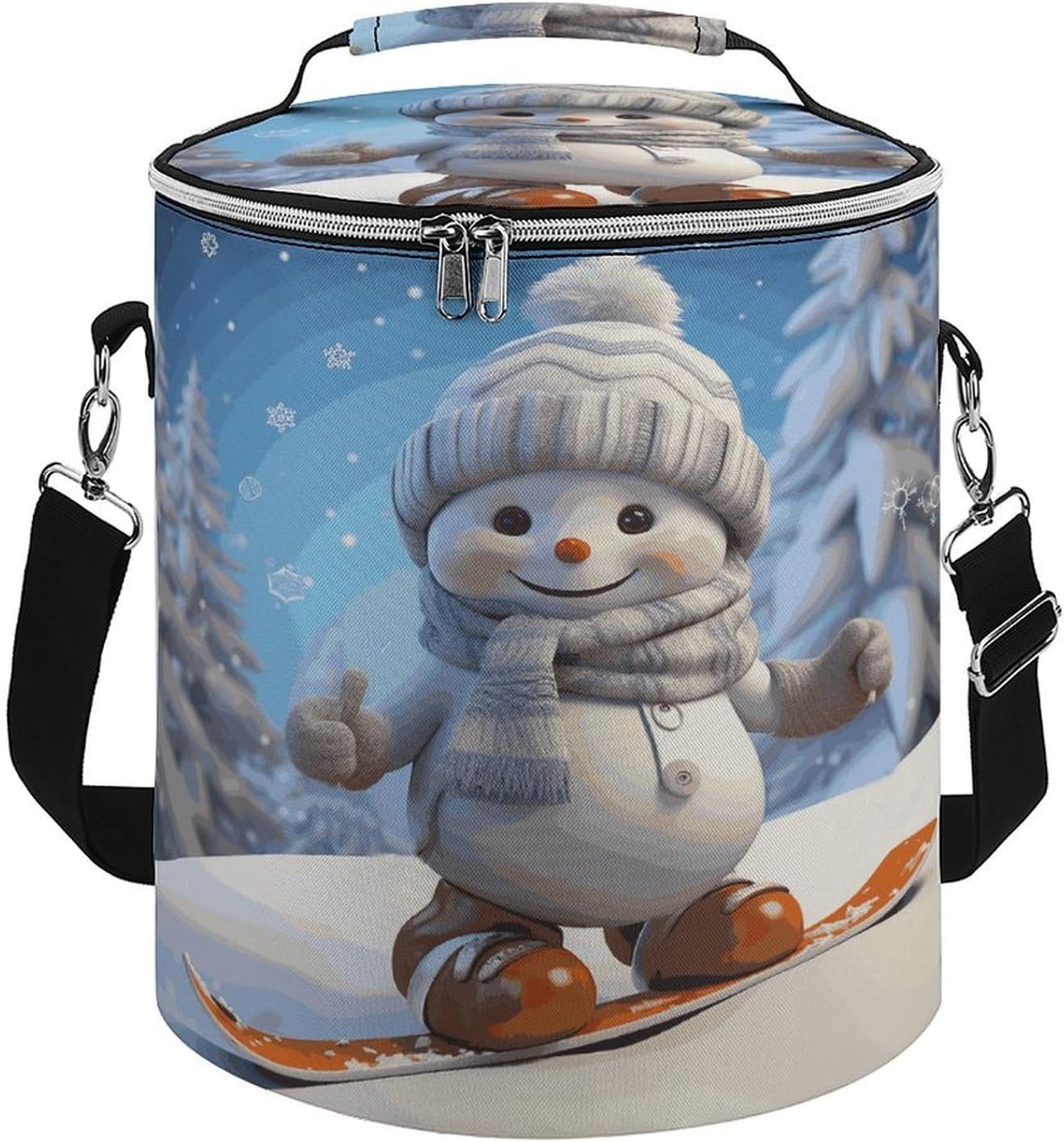 Soft Round Cooler Bags15L Collapsible Ice Chest Bag,Cartoon Dinosaur Imagesprinted Portable Leakproof Insulated Travel Cooler Bag for Picnic,Beach,Outdoor Trip