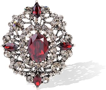 Vintage Geometric Oval Brooch – Antique Gold Filigree With Crystal Flowers, Hollow Design, Perfect For Dresses & Blazers