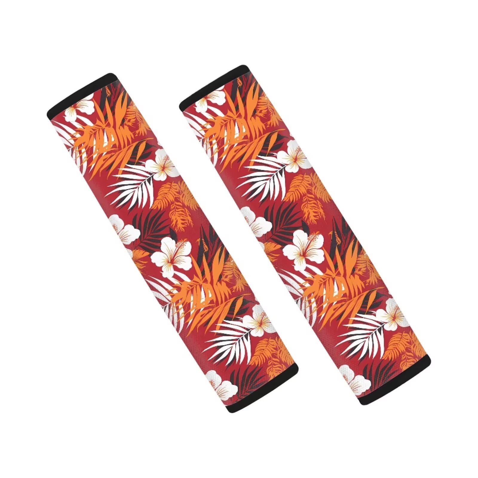 AFPANQZ Orange Tropical Leaves 2 Pack Car Seat Belt Pads Covers Harness Universal Fit Cute Safety Seatbelt Universal for Most Car Laptop Backpack Luggage Bag Straps Pads
