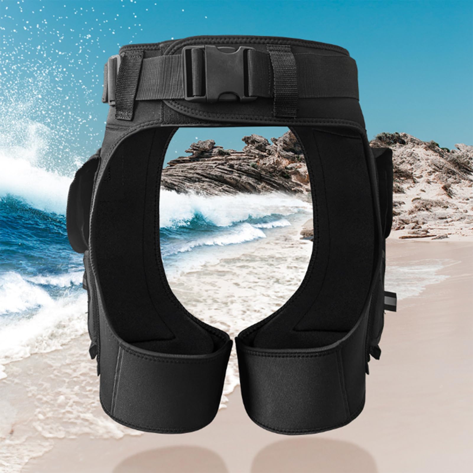 Herren Tauchshorts - Verstellbare Neopren Neoprenanzug Böden, Erweiterte Verwendung Badehose | Offener Crotch-Stil Mit Taschen Zum Tauchen Surfen Segeln Outdoor-Abenteuer Wasser Sport Schwimmen Outfit