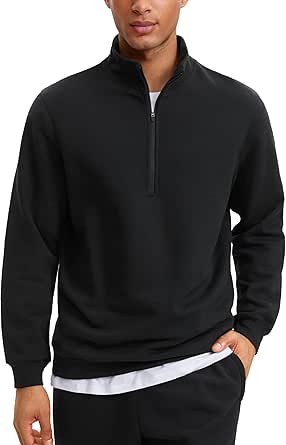 CRZ YOGA SoftAura Sweatshirt met halve rits voor dames, lange mouwen, casual trui met trechterhals en zak zwart M