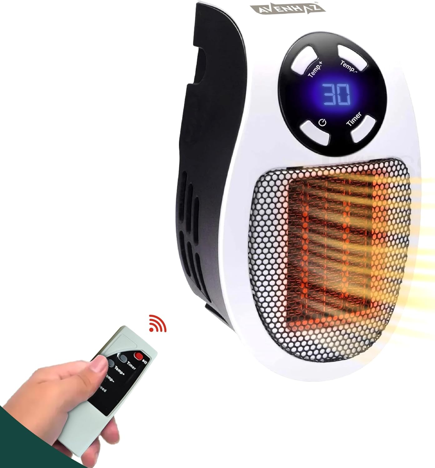 Avenhaz AHZ500, Plug In Powerful 500W Mini Heater with LED Display and