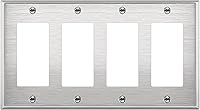 Vista 26 de ENERLITES Placa decorativa doble de metal para interruptor o receptáculo, placa de pared de acero inoxidable, resistente a la corrosión