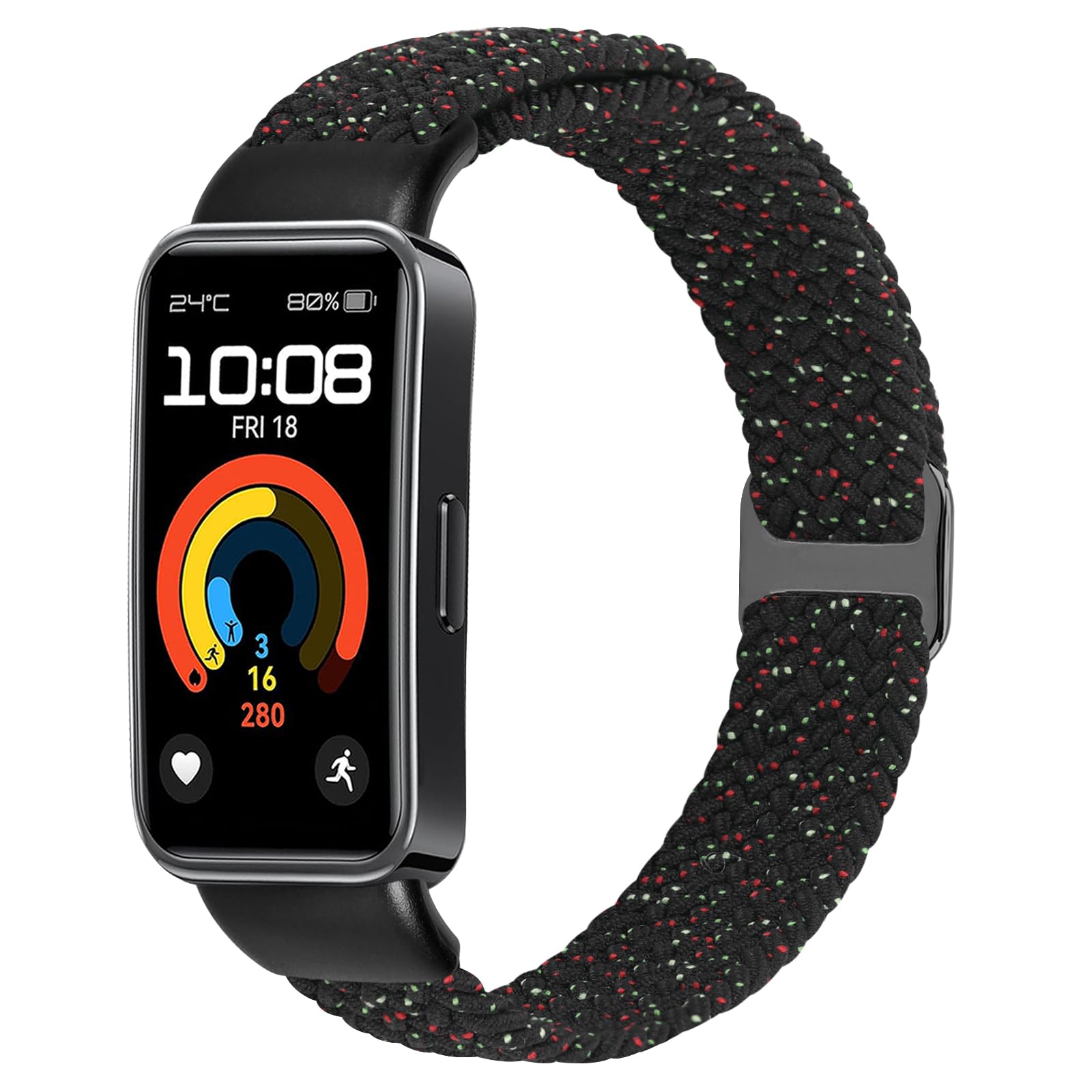 KIBDSNG Braided Watch Strap Compatible with Huawei Band 10/Huawei Band 9/Huawei Band 8, Elastic Adjustable Nylon Replacement Strap for Huawei Band 10/9/8 for Women Men