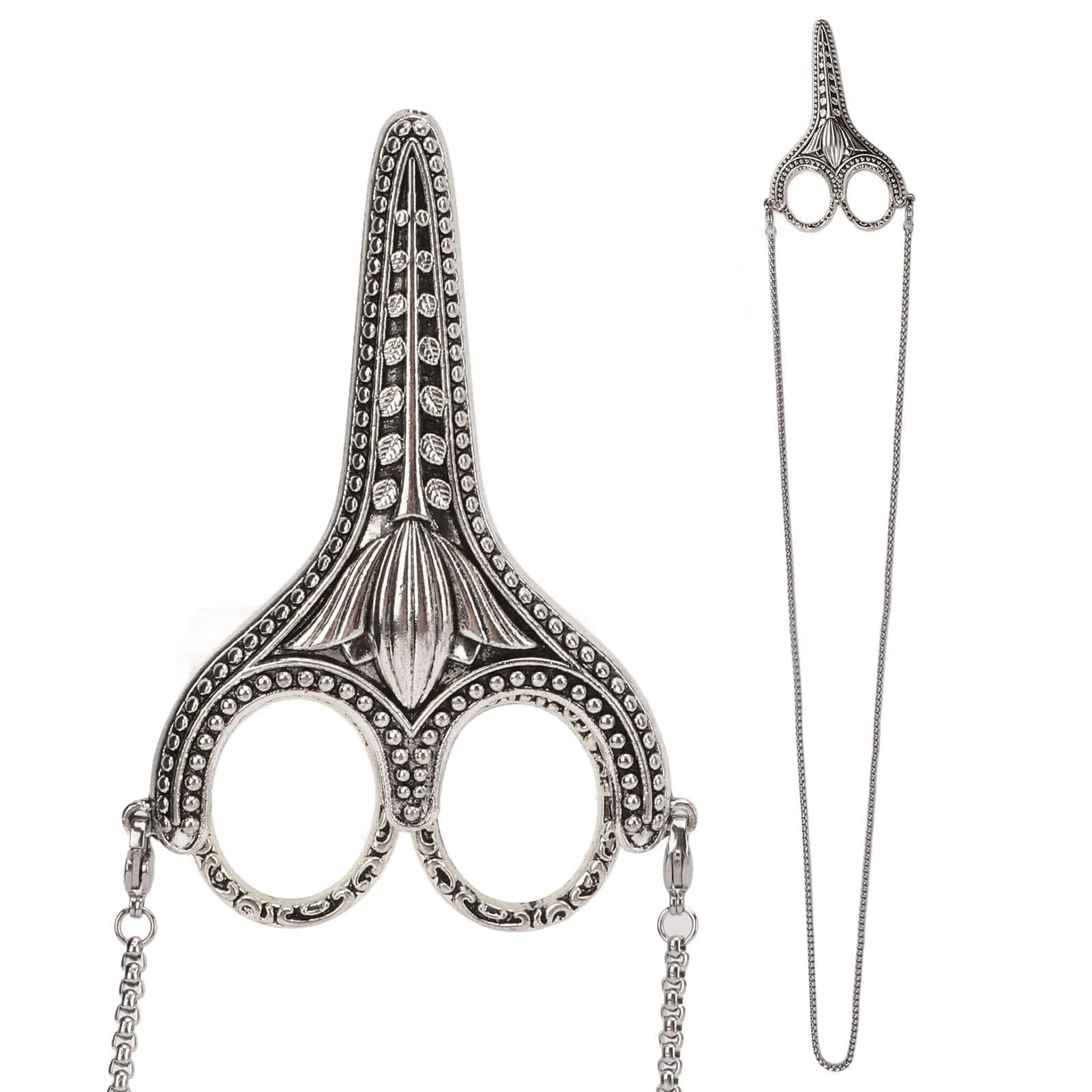 Embroidery Scissors Sewing Scissors Fabric Scissors Small Stainless Steel with Cover Vintage Chain Silver Embroidery Kit for Crafts - Image 4