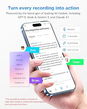 BOYA Notra AI Voice Recorder All-in-One AI Note Taker for Meetings & Calls, Smart Transcription & Summary, App Control, 64GB + Secure Cloud, 140+ Languages Magnetic Design Audio Recorder(Orange)