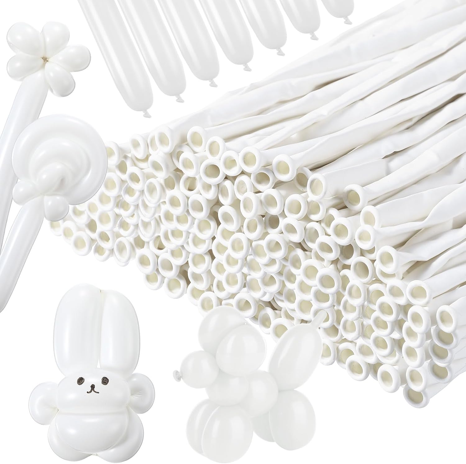 Lenwen 1000 Pcs Long Balloons Bulk 260 Latex Twisting Balloons Decoration for Birthday, Wedding, Festival, Clowns, Party Supplies(Clear)