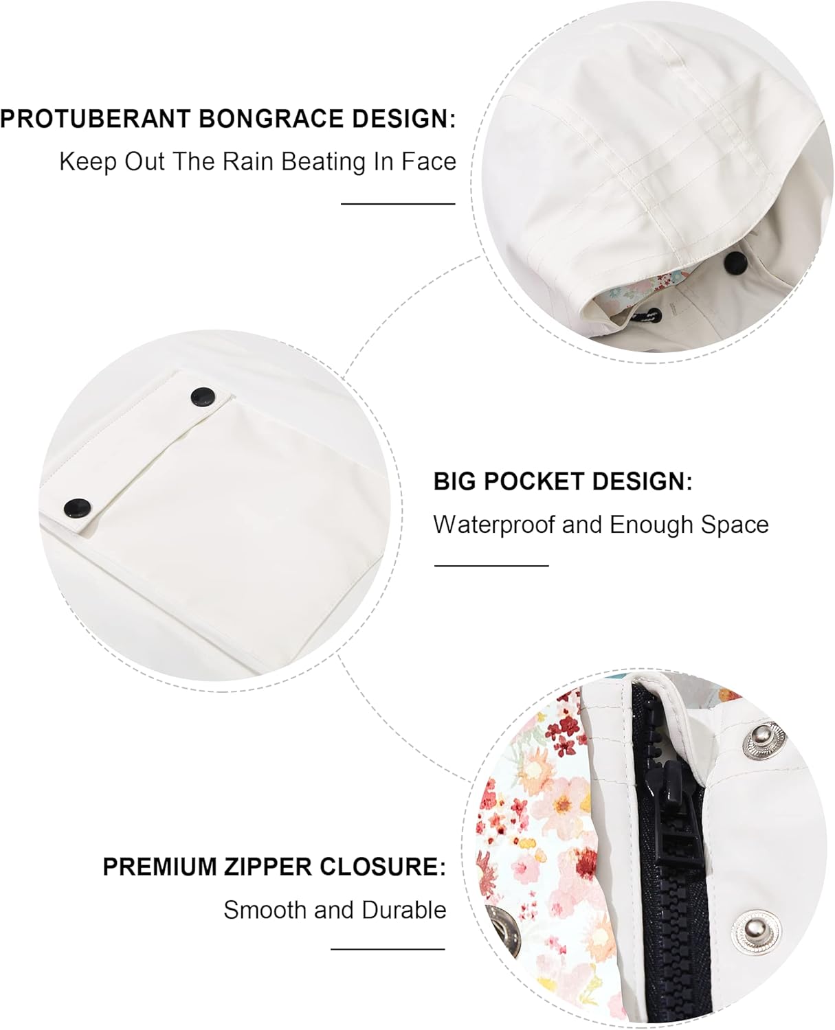 SOLOCOTE Kids Rain Jacket Hooded Lined Rubber RainCoats for Girls Boys Waterproof Windproof Size 5-14Y - Image 6