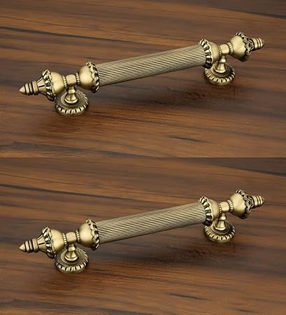 Doorware Taj Design Antique Finish Brass Main Door Pull Handle Set of 2 Pcs for Home,18 Inch (Pack of 2) DH1527-002