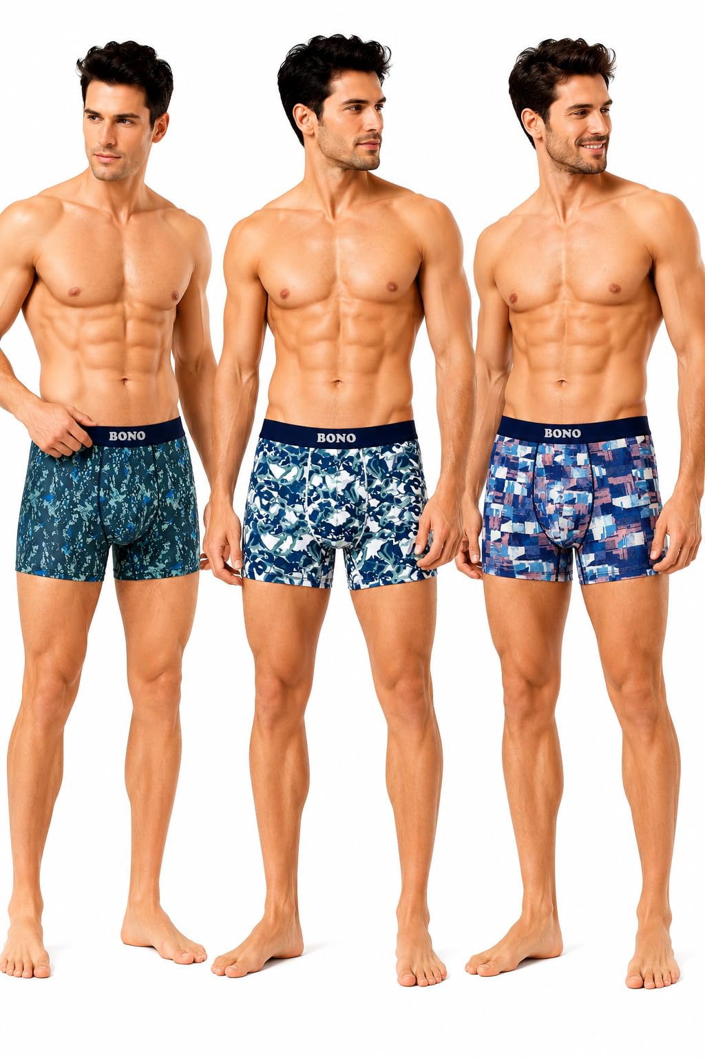 bono Cotton Printed Mens Underwear Combo Breathable Inner for Men Cotton Trunks No-Marks Waistband Moisture Wicking Underwear Pack of 3 (Darkblue-SkyBlue-Tealblue-M)-picture-50