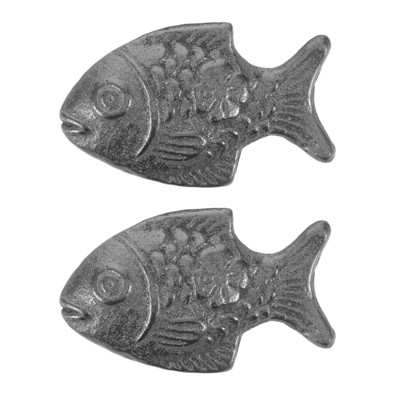 POPETPOP 2 Stück Eisenfisch zum Kochen, Gusseisen Iron Fish für Suppen und Wasser, Natürliches Fischkochwerkzeug für Vegane Ernährung