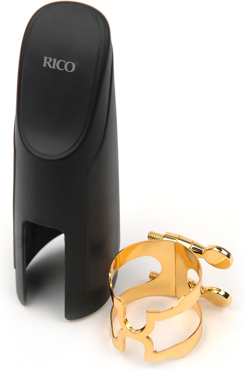 D'Addario H-Ligature & Cap, Baritone Sax for Selmer-style Mouthpieces, Gold-plated (HBS2G)