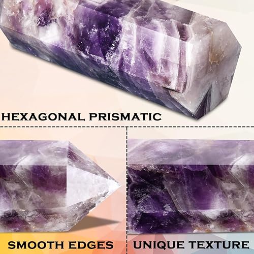 Miniatura 3 de CASMON Varita de cristal de 3.2 a 3.5 pulgadas, torre de cristal curativo, piedra natural de cuarzo natural de 6 puntas pulidas con caja de regalo