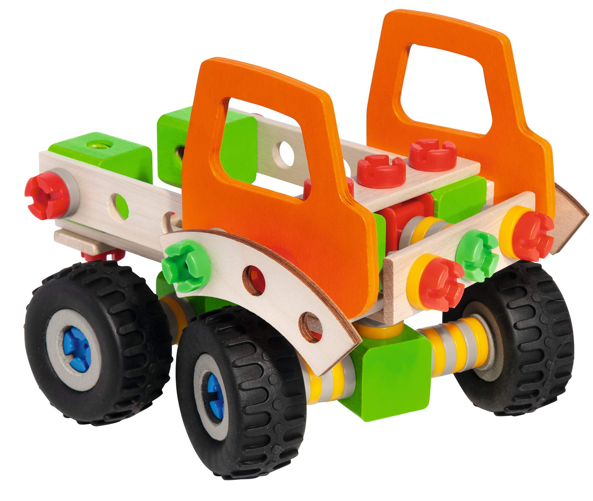 Eichhorn - Pale gommate Constructor – Versatile Giocattolo in Legno, 140 componenti, 6 Diverse Costruzioni, per Bambini dai 6 Anni in su, 100% Legno FSC
