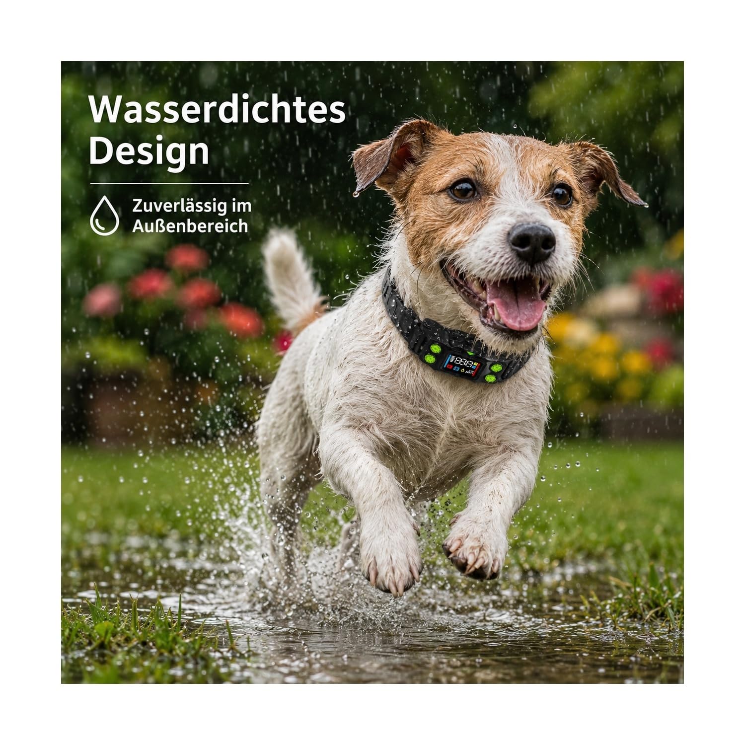 Kabelloses Hundezaunsystem mit GPS – Elektronischer unsichtbarer Hundezaun ohne Kabel, wasserdichtes verstellbares Halsband, Bildschirm, Begrenzungsflaggen und Trainingsanleitung