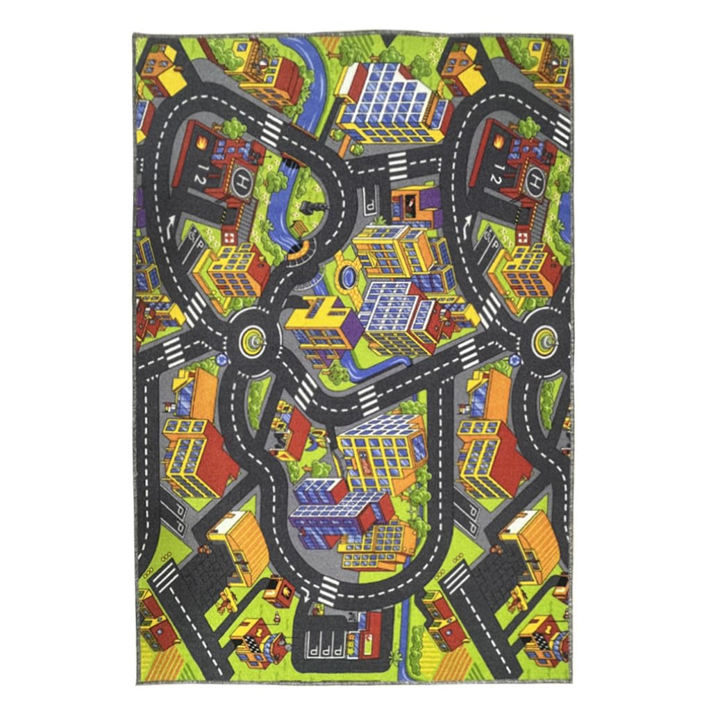 Alfombra Infantil Grande Ciudad – diseño Carreteras para Jugar con Coches – Segura, Lavable y Llena de Aventuras (200 x 250 cm)
