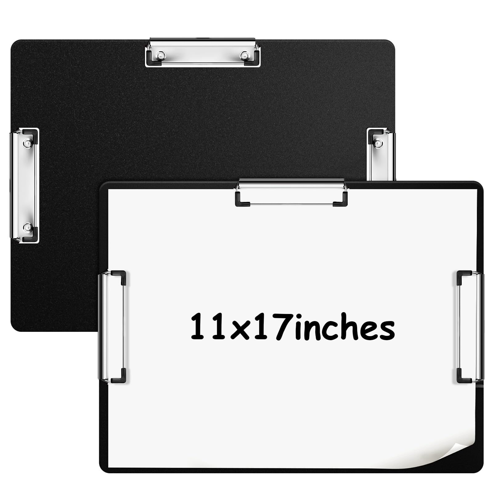Tenceur 2 portapapeles de 11 x 17 pulgadas, tres clips, resistente, extragrande, portapapeles horizontal, 11 x 17 pulgadas, portapapeles de dibujo para escuela, oficina, hogar, estudiantes,