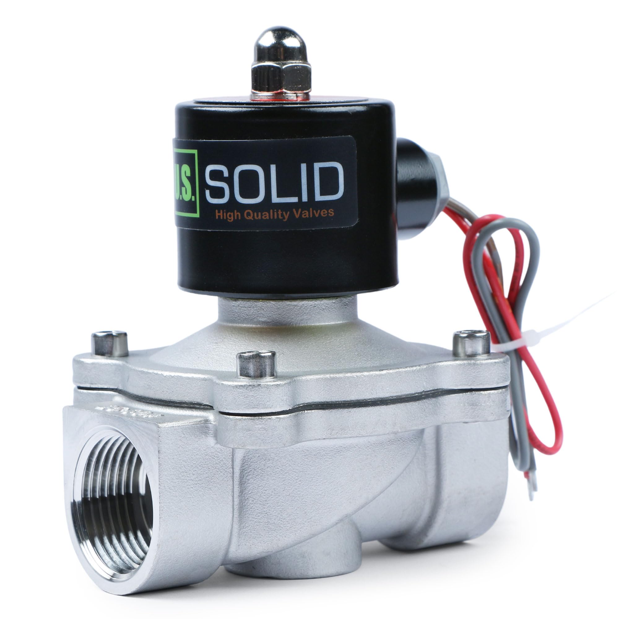 Válvula solenoide eléctrica de acero inoxidable de 24 V CA N.C. para combustible de agua de aire Viton de 1 pulgada